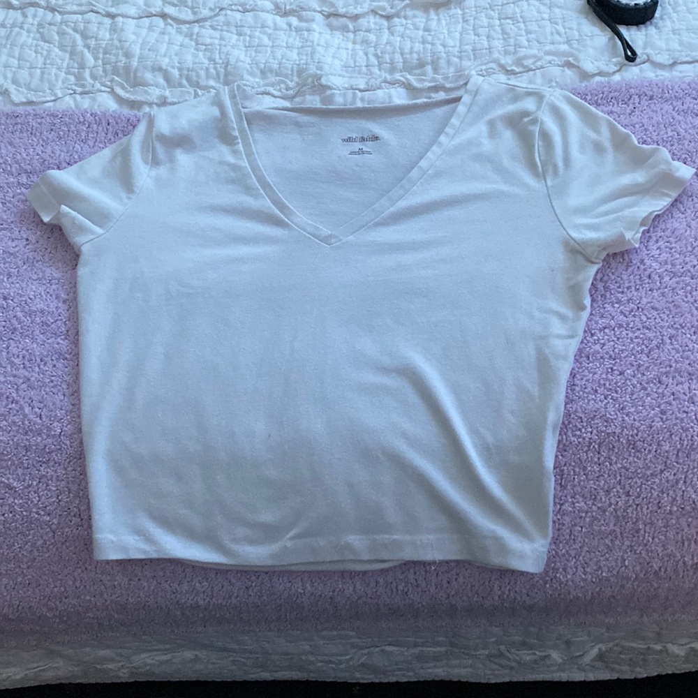 A white V-neck
